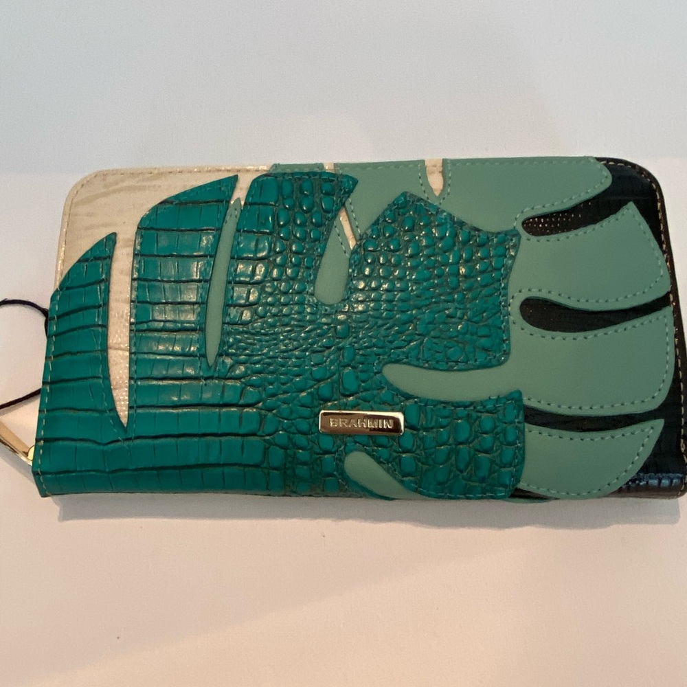 Brahmin Green Leather Wallet